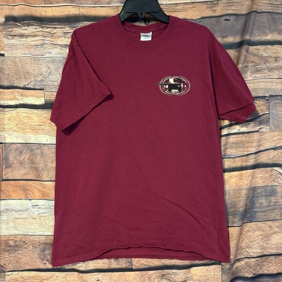 Charles Towne Landing T-Shirt Large Maroon EST 1670 SC History Homeland Security - Picture 2 of 8